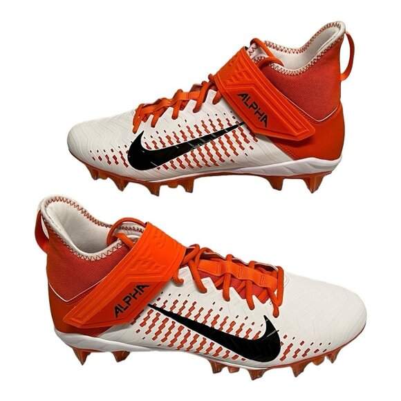 Nike Alpha Menace Pro 2 MID Football Cleat Team Orange/White Men 12.5 BV3945-103 - Picture 6 of 10